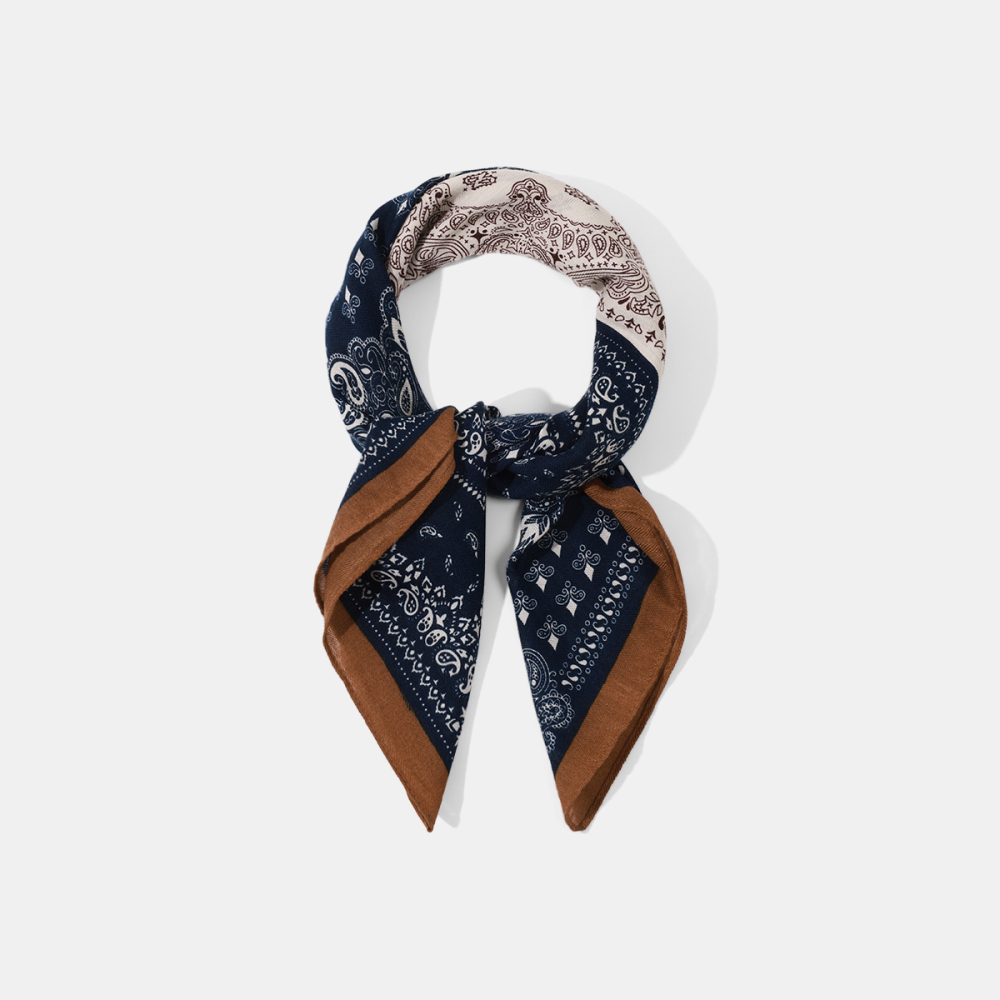 Bandana Rétro Patchwork En Rayonne À Fleurs De Cajou Pour Femme, 1 Pièce h5Image3