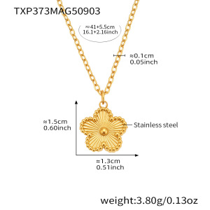 Ensembles De Bijoux Pour Femmes En Acier Inoxydable, Couleur Or, Avec Motif Floral Simple h5 