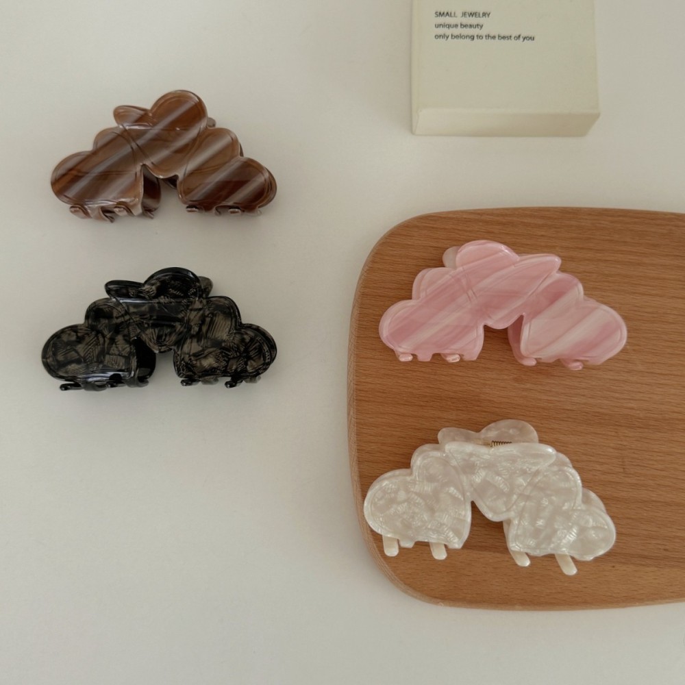 Pinces À Cheveux Pour Femmes, Série Simple, Motif Cœur Doux, Dégradé De Couleur, En Acétate Image3