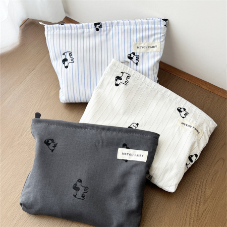 Trousse de maquillage simple et mignonne pour femme, motif chiot de dessin animé, 1 pièce