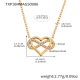 TXP384-Collier cœur doré en zircon en forme de 8 41+5 cm