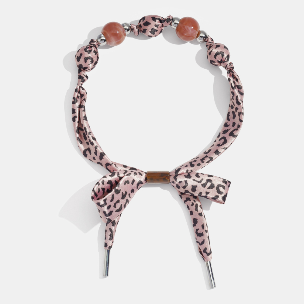Collier Foulard En Tissu Imprimé Léopard Rétro 1 Pièce