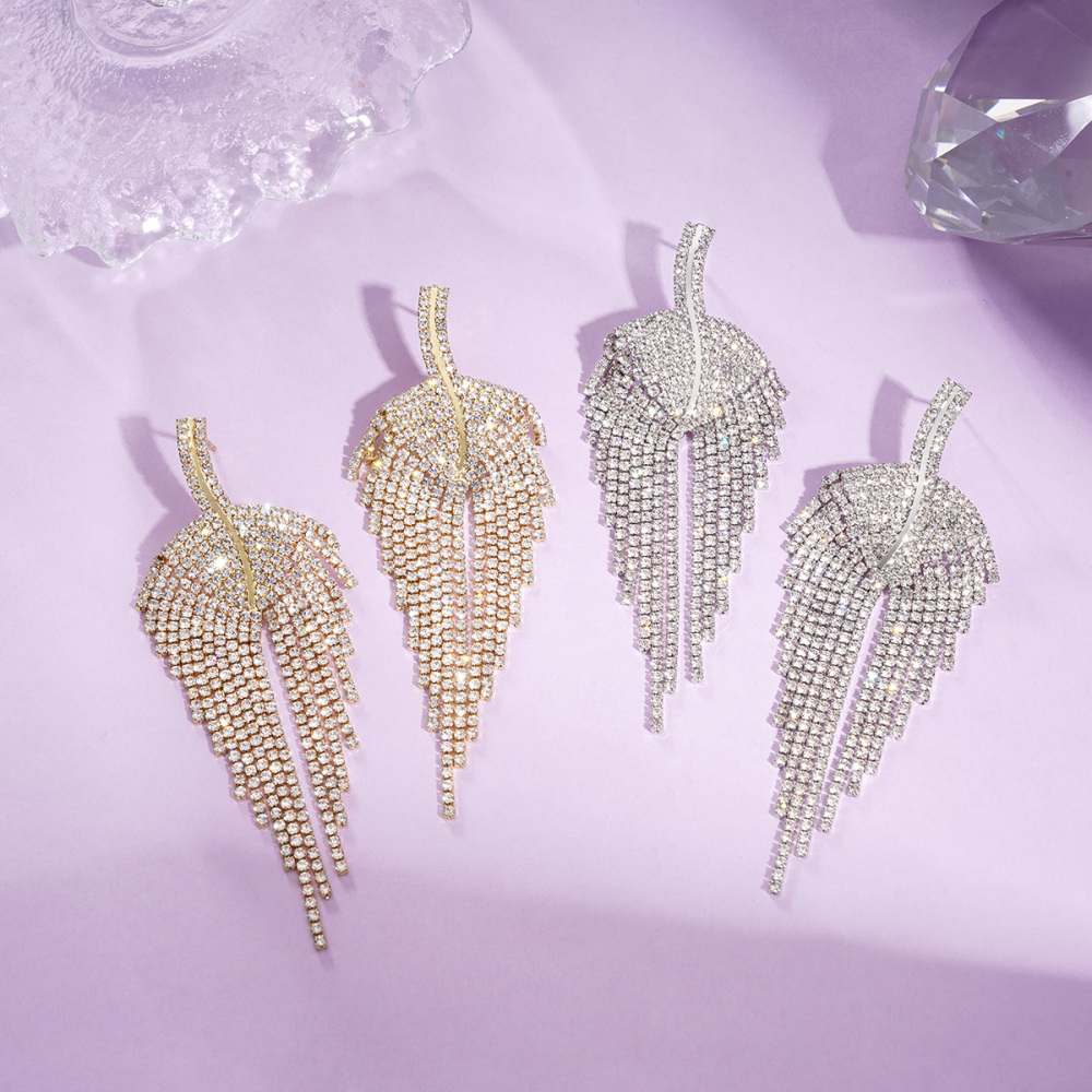 Boucles D'Oreilles Festives En Cuivre Avec Pompons Et Feuilles (1 Paire) Image3