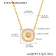 TXP374-Collier carré en nacre dorée et zircons 42+5 cm Image5