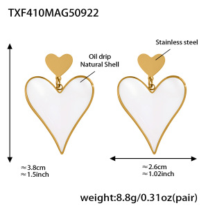 Ensembles De Bijoux Élégants Pour Femmes, En Acier Inoxydable, Couleur Or, En Forme De Cœur Et De Coquillage h5