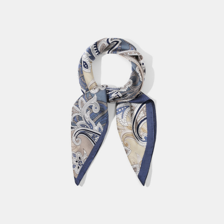 Bandana pour femme en rayonne à fleurs de cajou, série bleue, 1 pièce 2