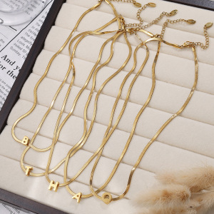 Collier Pendentif En Acier Inoxydable Doré, Étanche, Avec Lettre Du Jour h5 Image3