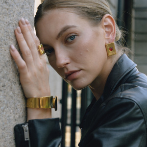 Ensembles De Bijoux Pour Femmes En Acier Inoxydable Doré, Imperméables, En Forme De Cœur Romantique h5 Image2