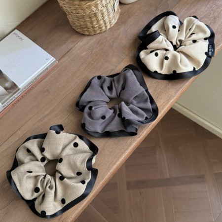 1 chouchou pour femme en tissu à pois rétro série simple