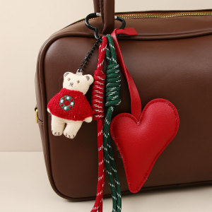 1 Pièce De Breloques De Sac Pour Femme En Tissu Avec Chapeau De Noël Romantique Et Mignon h5 Image3