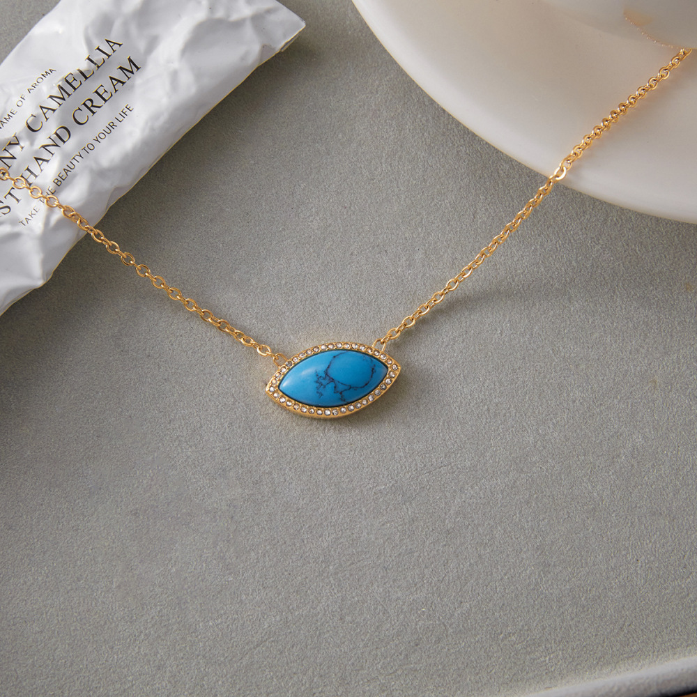 Ensembles De Bijoux Pour Femmes En Acier Inoxydable, Imperméables, Couleur Or, Ornés De Calaïte Œil De Diable Classique h5Image5