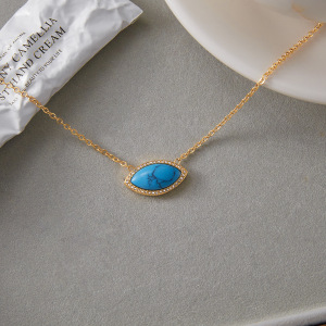 Ensembles De Bijoux Pour Femmes En Acier Inoxydable, Imperméables, Couleur Or, Ornés De Calaïte Œil De Diable Classique h5 Image5