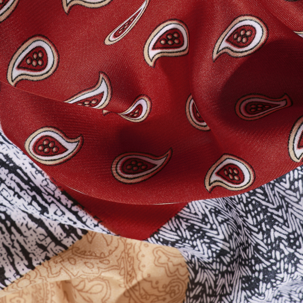 Bandana Pour Femme En Rayonne À Motif Patchwork De Fleurs De Cajou, 1 Pièce Image5