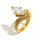 Bague Couronne Zircon - Or/numéro 6 