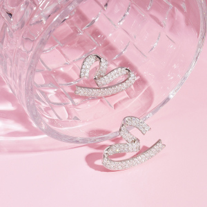 1 Paire De Boucles D'Oreilles Festives Sweet Heart En Cuivre h5 Image3