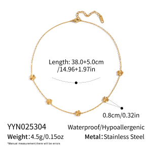 Collier Pendentif Romantique En Acier Inoxydable Doré, Couleur Fleur (1 Pièce) h5
