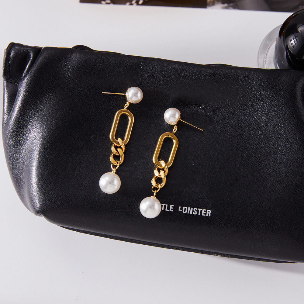 Boucles D'Oreilles Pendantes Glamour Pour Femme, En Acier Inoxydable Doré, Étanches, 1 Paire Image5