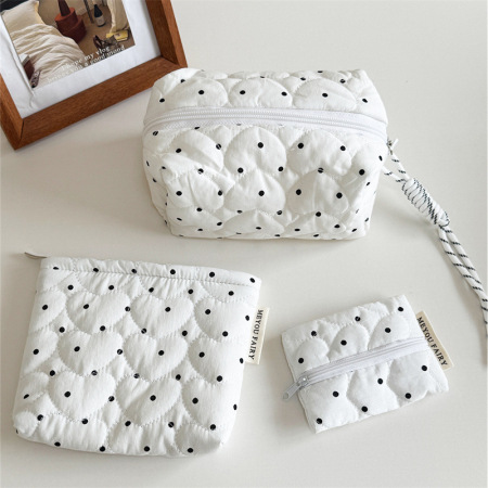 Trousse de maquillage pour femme, 1 pièce, série simple, jolis pois 2
