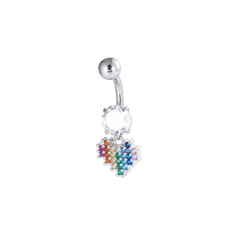 Piercing De Nombril 1 Pièce En Cuivre Et Zircon, Motif Fleur, Cœur, Étoile 