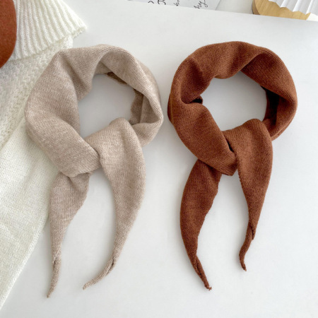Bandana d'hiver simple en polyester de couleur unie pour femme, 1 pièce