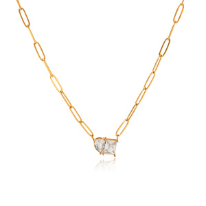 Collier Pendentif Femme Luxueux En Acier Inoxydable Imperméable Avec Zircon, De Forme Irrégulière (1 Pièce) h5 Image6