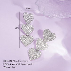 Boucles D'Oreilles Festives En Alliage En Forme De Cœur (1 Paire) h5 