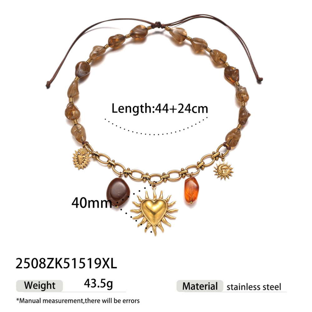 Ensemble De Colliers En Perles Acryliques En Forme De Cœur