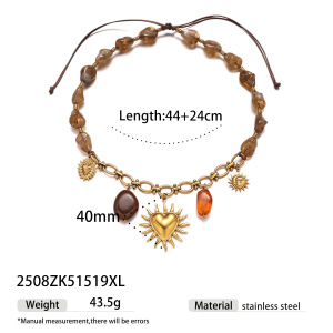 Ensemble De Colliers En Perles Acryliques En Forme De Cœur h5