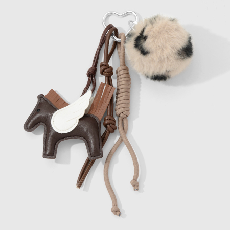 1 breloque de sac en cuir en forme de cheval volant