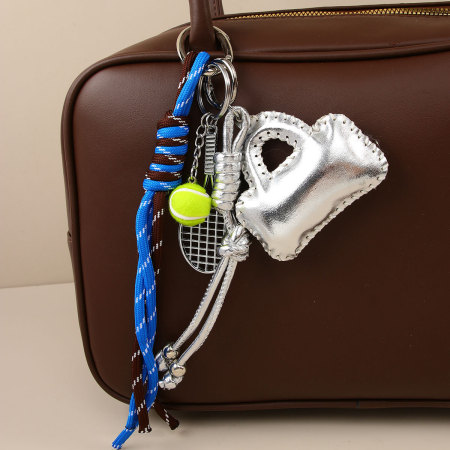 1 pièce Mini sac décontracté Twist PU pour femme avec breloques
