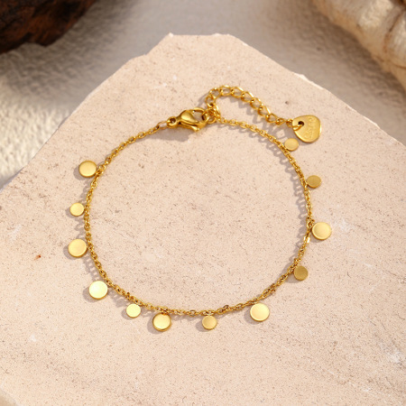Bracelet chaîne étanche en acier inoxydable couleur or (1 pièce)