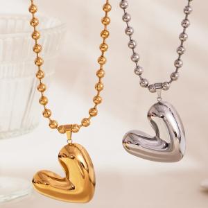 Collier Pendentif Minimaliste En Forme De Cœur, En Acier Inoxydable Étanche, Couleur Or, Pour Femme h5 Image6