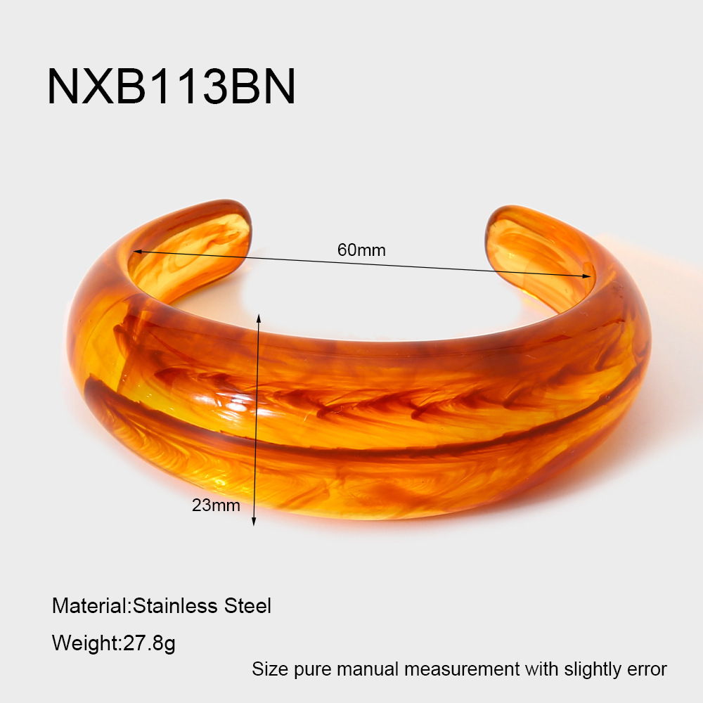 Bracelet Manchette Pour Femme En Résine Dégradé De Couleurs, Série Simple, 1 Pièce