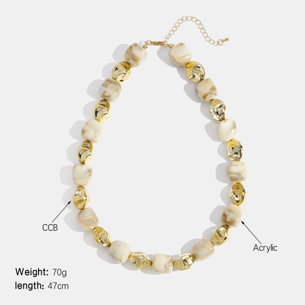 Collier De Perles En Acrylique Dégradé De Couleurs, 1 Pièce Image2