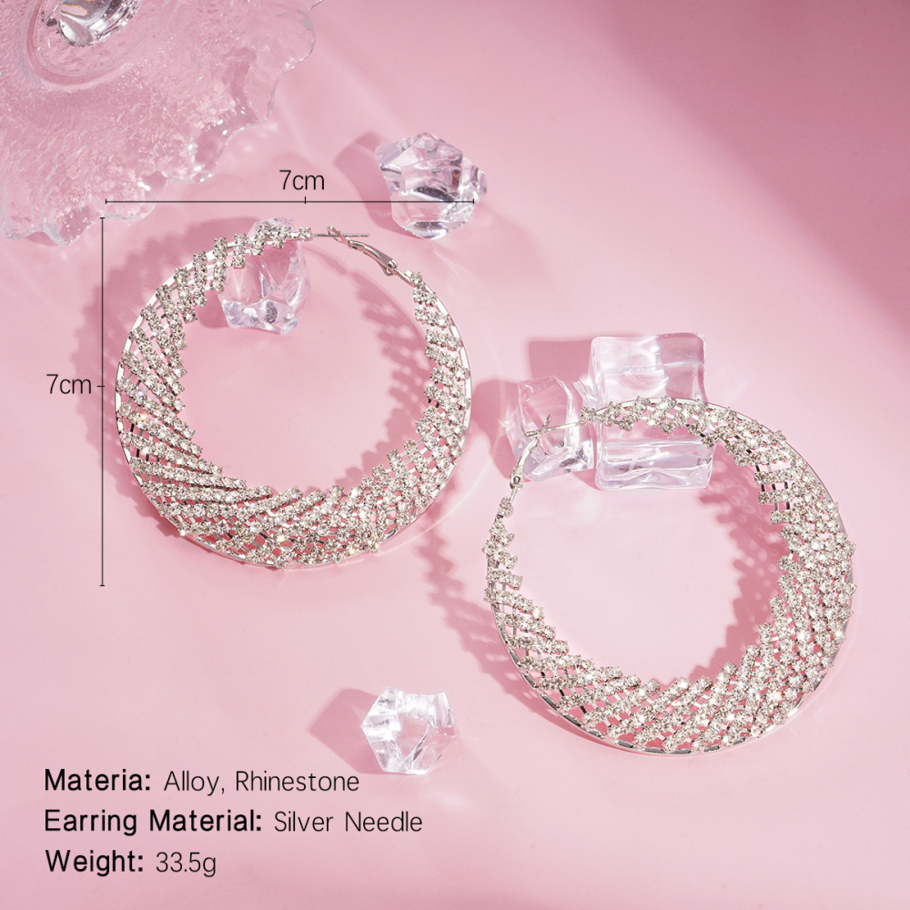 1 Paire De Boucles D'Oreilles Rondes En Alliage, Collection Festive 
