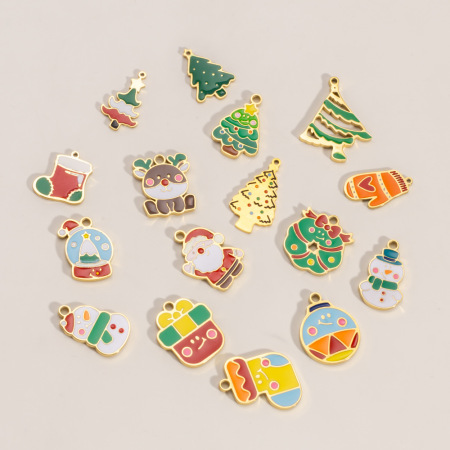 1 pendentif de Noël mignon à faire soi-même, en acier inoxydable étanche, couleur or, pour femme 2
