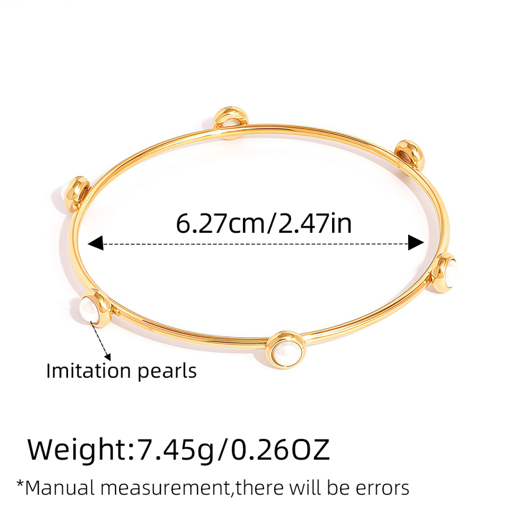 Bracelet Chaîne Femme En Acier Inoxydable, Couleur Or, Forme Irrégulière (1 Pièce) Image2