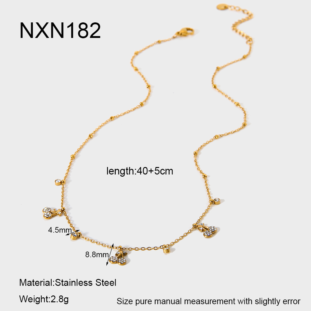 Collier Pendentif Femme Luxueux Et Élégant En Acier Inoxydable Étanche, Orné D'Un Fruit (1 Pièce)