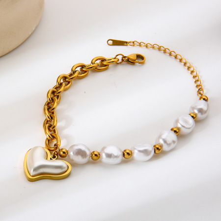 Bracelet à breloques pour femme, 1 pièce, forme irrégulière et délicate, en acier inoxydable, étanche.
