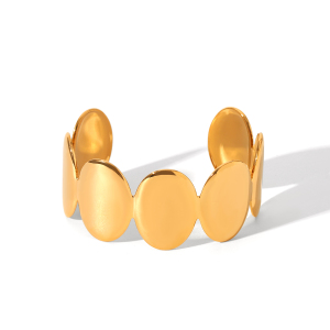 Bracelet Jonc Pour Femme, 1 Pièce, Forme Simple Et Irrégulière, Motif Papillon, En Acier Inoxydable, Étanche, Couleur Or h5 