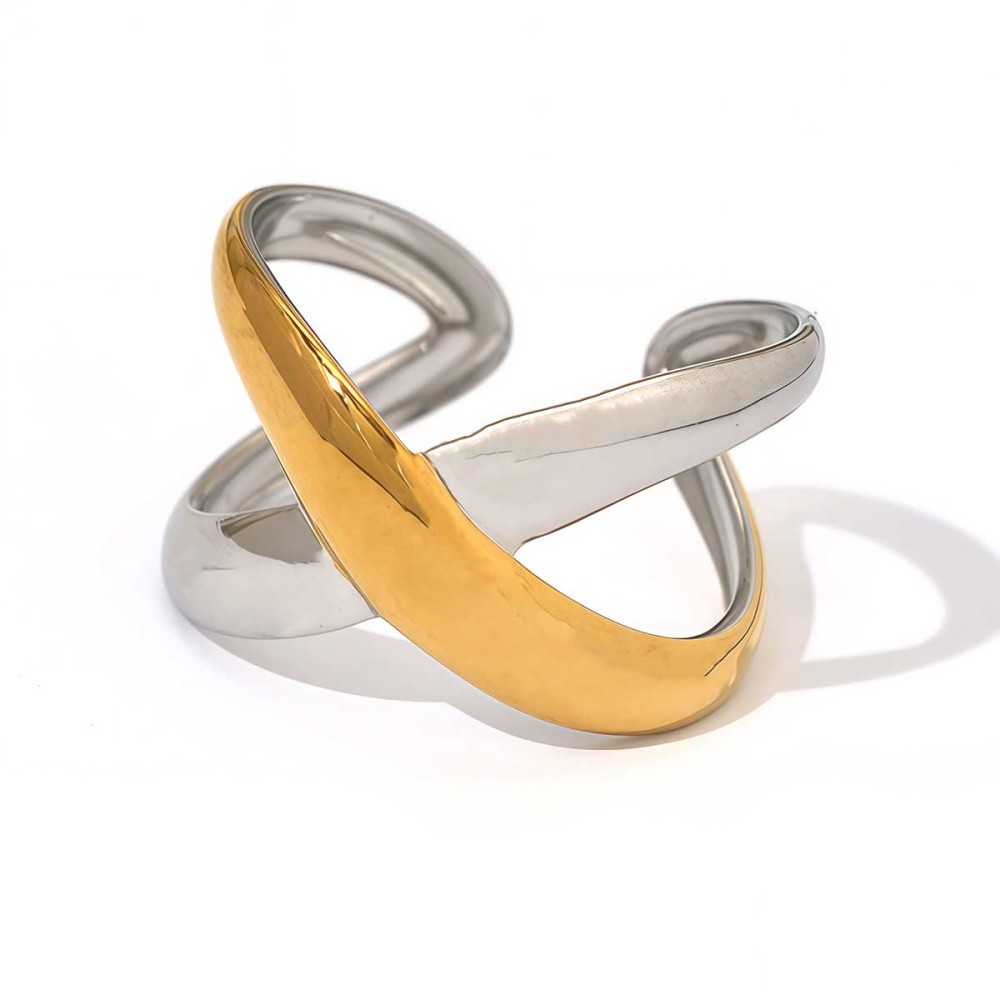 Bague Femme Simple, Forme Irrégulière, Acier Inoxydable, Couleur Or, Étanche 