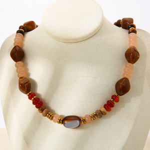 Collier De Perles Acryliques Dorées Pour Femme, 1 Pièce h5 Image4