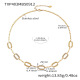 TXP403-Collier rectangulaire en or et zircons 40+5 cm 