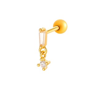 Boucles D'Oreilles Perçantes Pour Femmes, Motif Géométrique, Cuivre, Or, Zircone h5 Image7