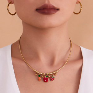 Collier Pendentif Femme En Acier Inoxydable Doré, Motif Fruit Mignon (1 Pièce) h5 Image4