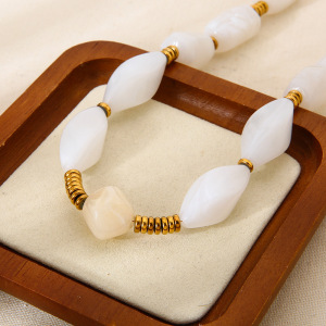 Collier De Perles Classique En Acrylique Doré Pour Femme, 1 Pièce h5 Image2