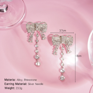 Boucles D'Oreilles Festives En Alliage Avec Nœud Papillon (1 Paire) h5 