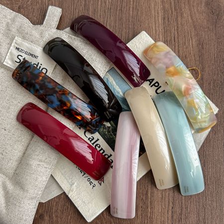 1 pince à cheveux en acétate pour femme, série simple, jolie et dégradée de couleurs
