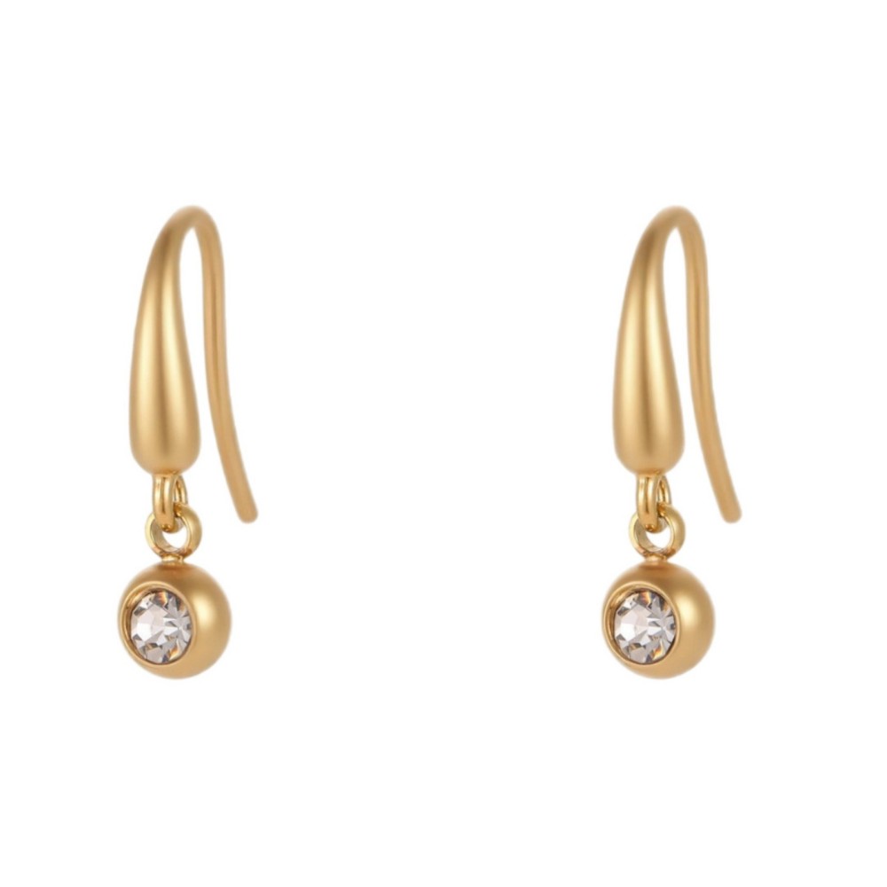 Boucles D'Oreilles Pendantes Élégantes Et Luxueuses En Forme De Cœur Et De Trèfle, Rectangulaires, En Acier Inoxydable Étanche, Couleur Or, Pour Femme (1 Paire). Image5