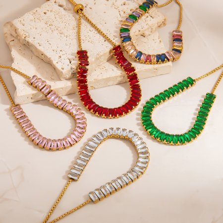 Collier à maillons pour femme, luxueux, de forme irrégulière, en acier inoxydable, étanche, couleur or (1 pièce) 2